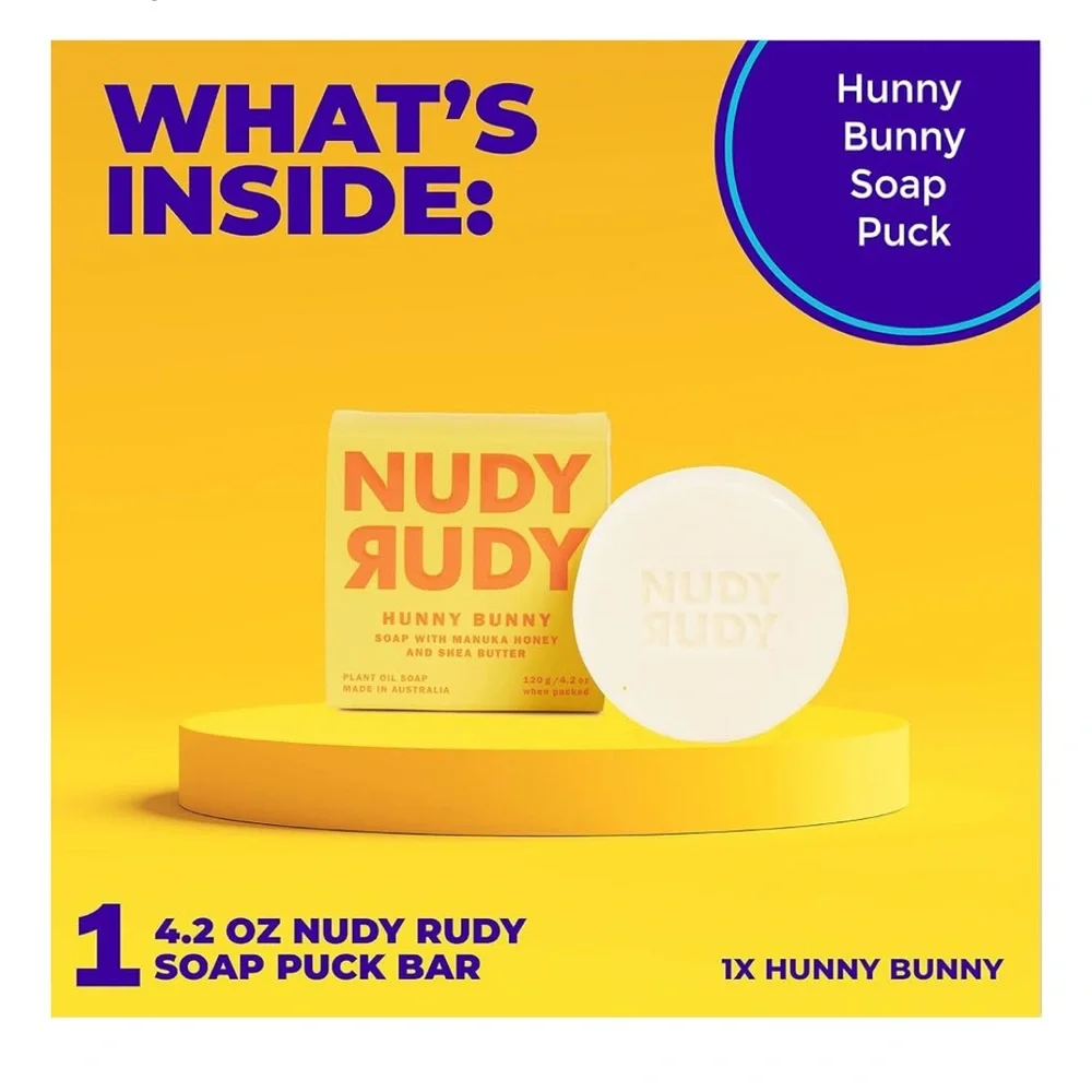 Rudy Nudy | Hunny Bunny Soap With Manuka Honey & Shea Butter | Plant Based NWT